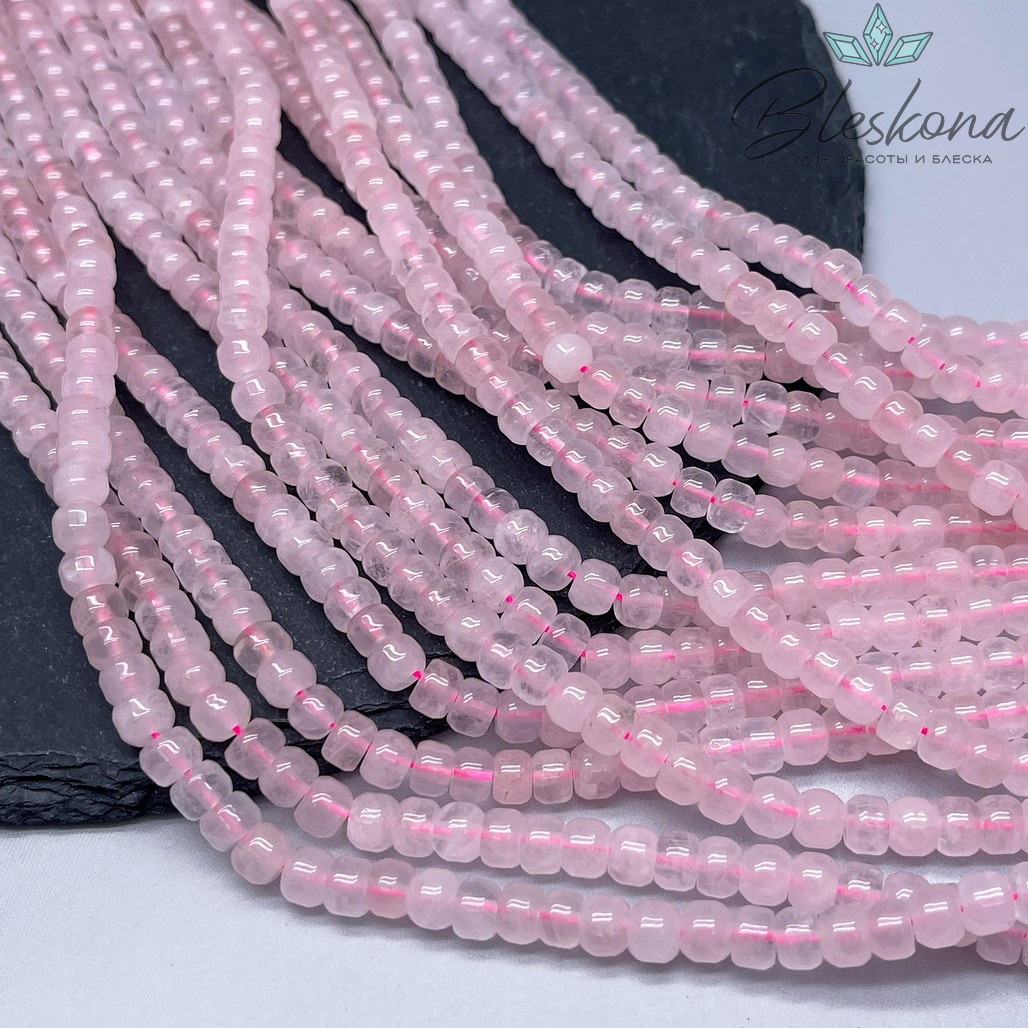 Розовый кварц рондель 6*4,5 мм