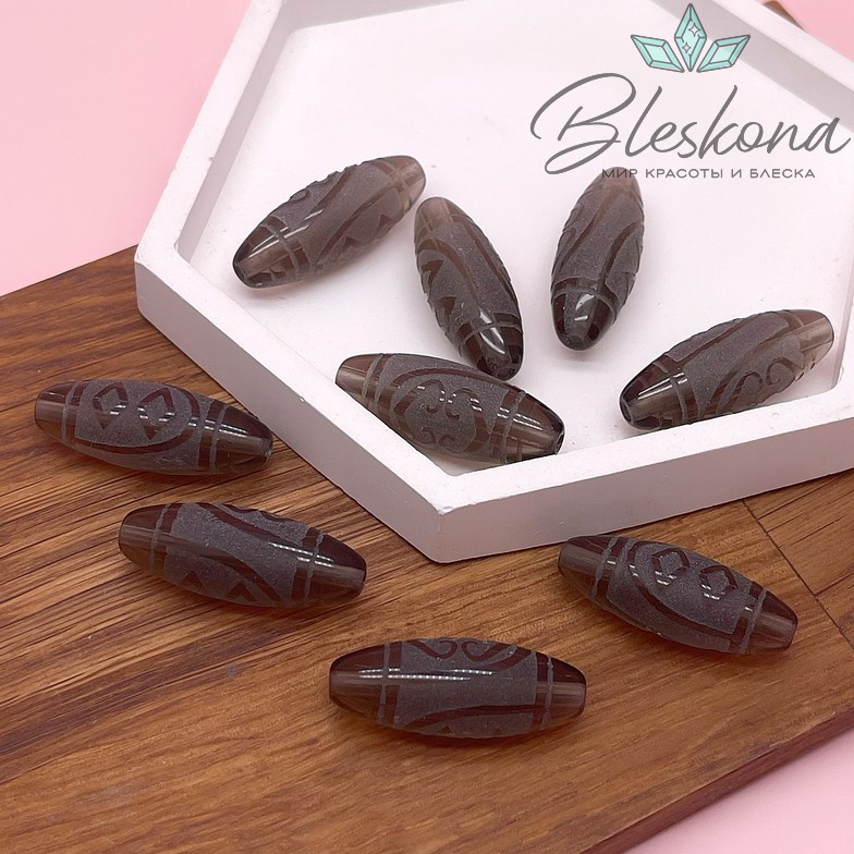 Бусина Дзи Сердце 30*11 мм