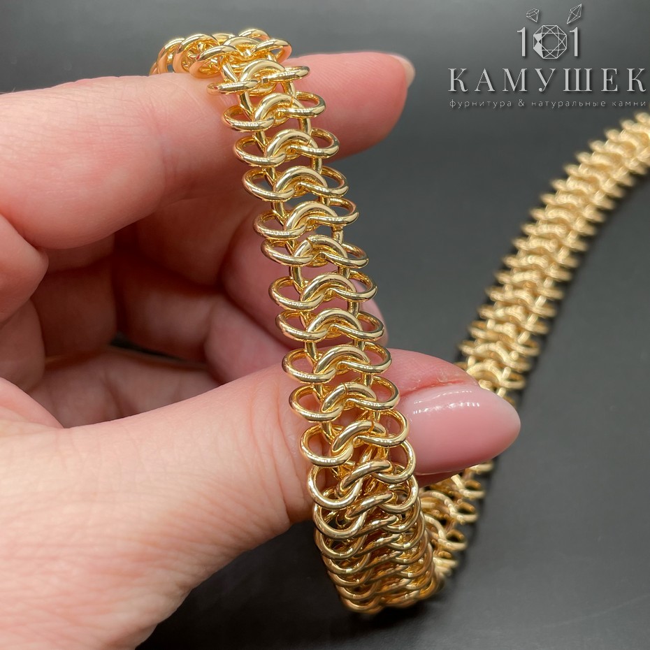 Цепь №101-1 цвет золото 14*6 мм