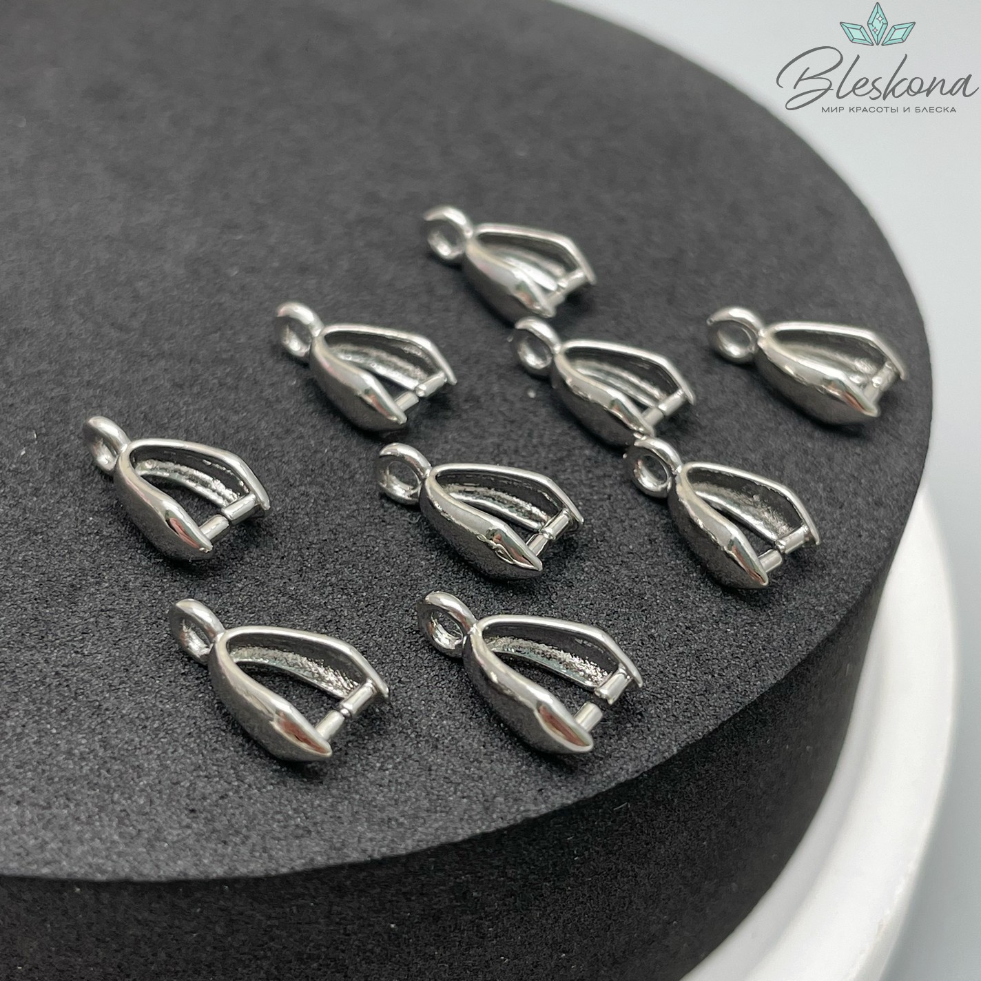 12*3,8 мм Цвет серебро, Бейл Зажимной гладкий Люкс