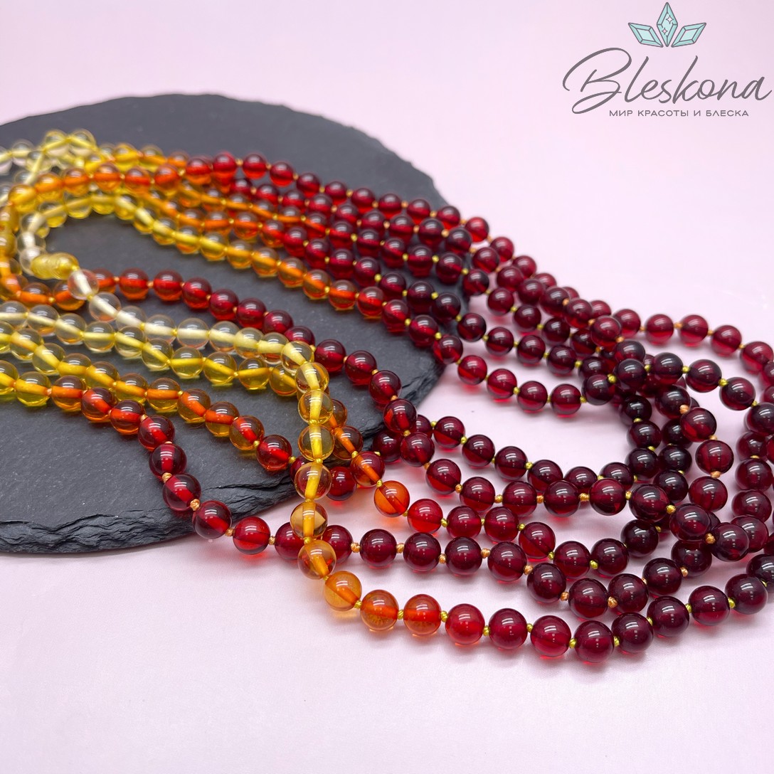 Янтарь шар микс 8 мм