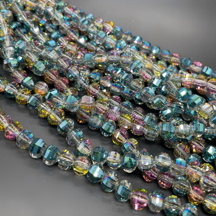 6*7,5 мм Стекло Lux, рондель прямоуг. огр., цвет хамелеон