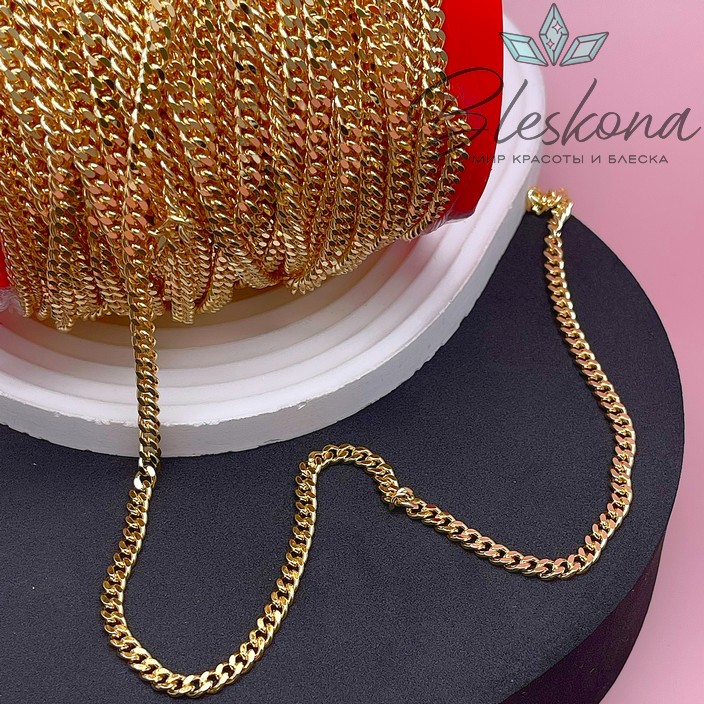 Цепь №88-1 цвет золото 5.5*4.5 мм