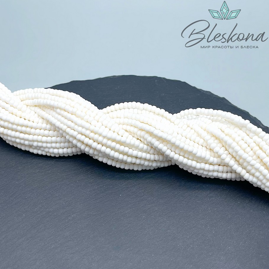 3*2 мм Бусины стекло рондель молочные