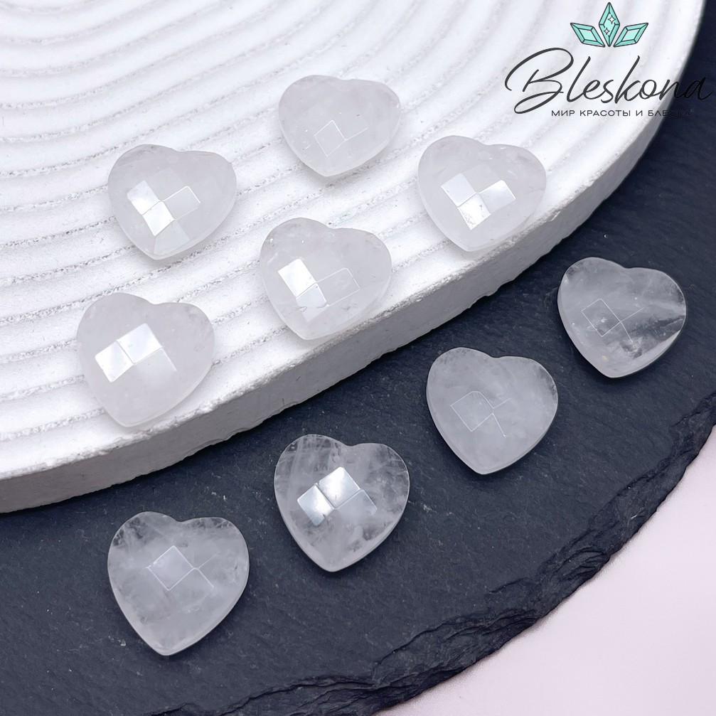 16 мм,Подвеска Сердце Горный Хрусталь алмазная огранка