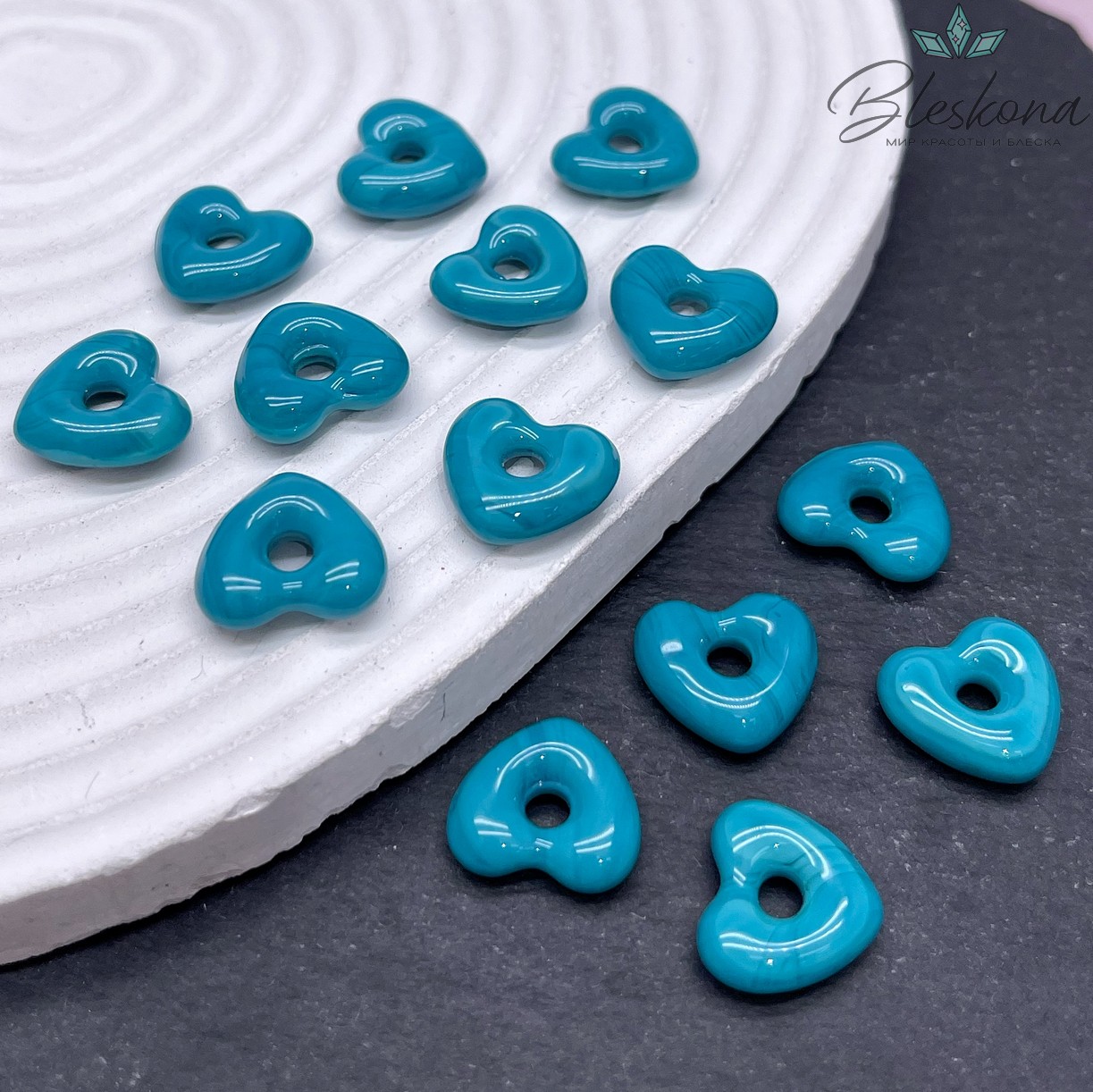 14*15 мм Подвеска сердце бирюзовое