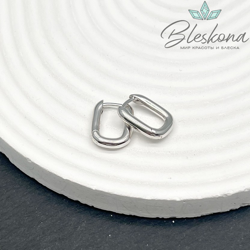 16*12 мм Цвет серебро, Швензы Конго овал Люкс толщина 2,8мм