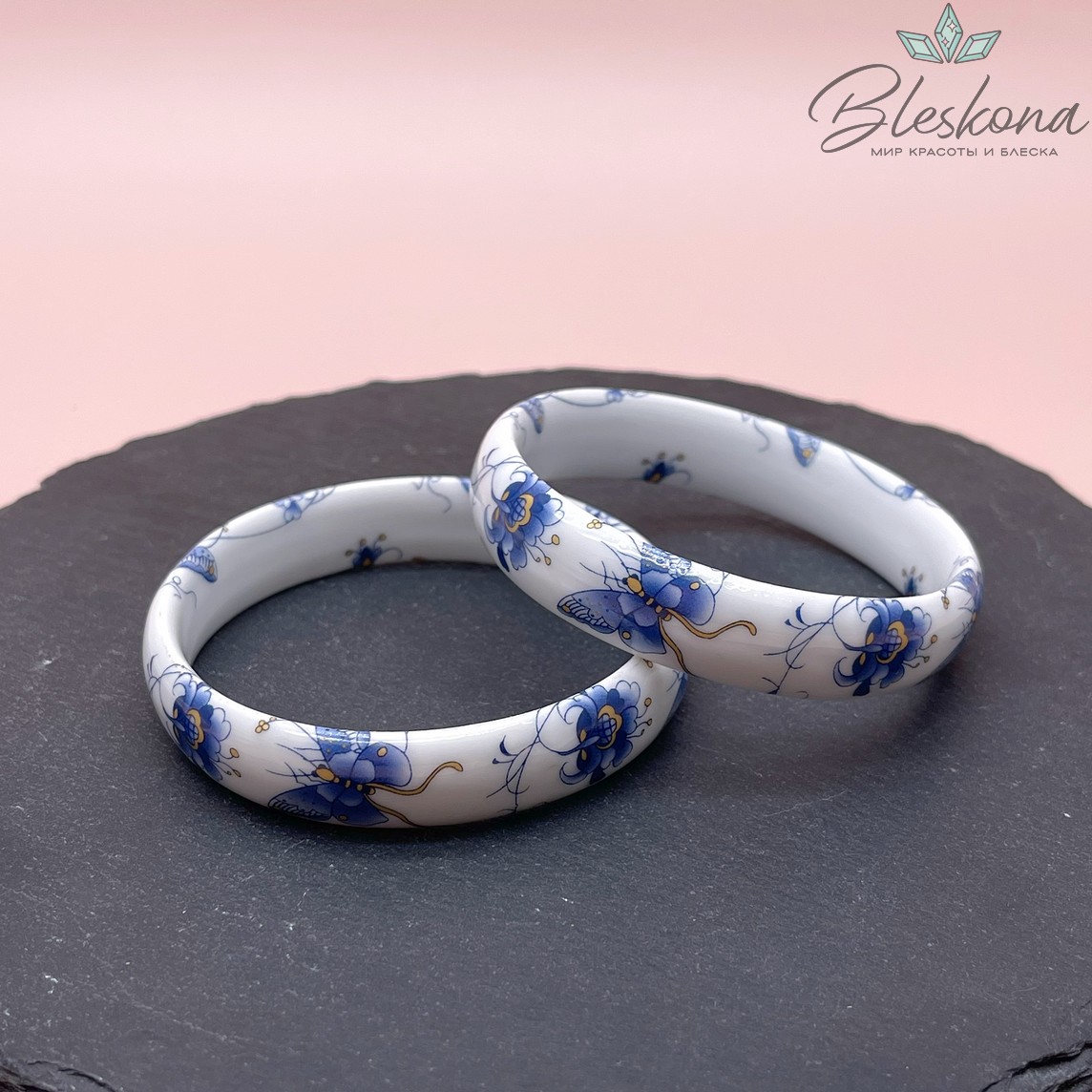 70 мм Браслет Керамика роспись гжель №3