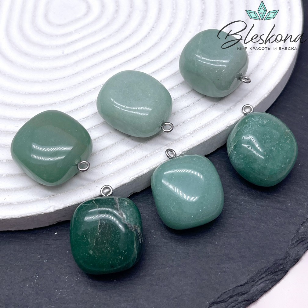 (24-27)*(18-22) мм Цвет серебро, Подвеска фриформ Авантюрин