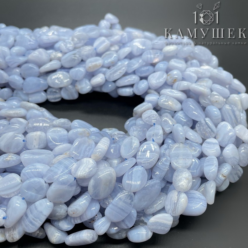Агат голубой (Сапфирин) галтовка 8-10мм
