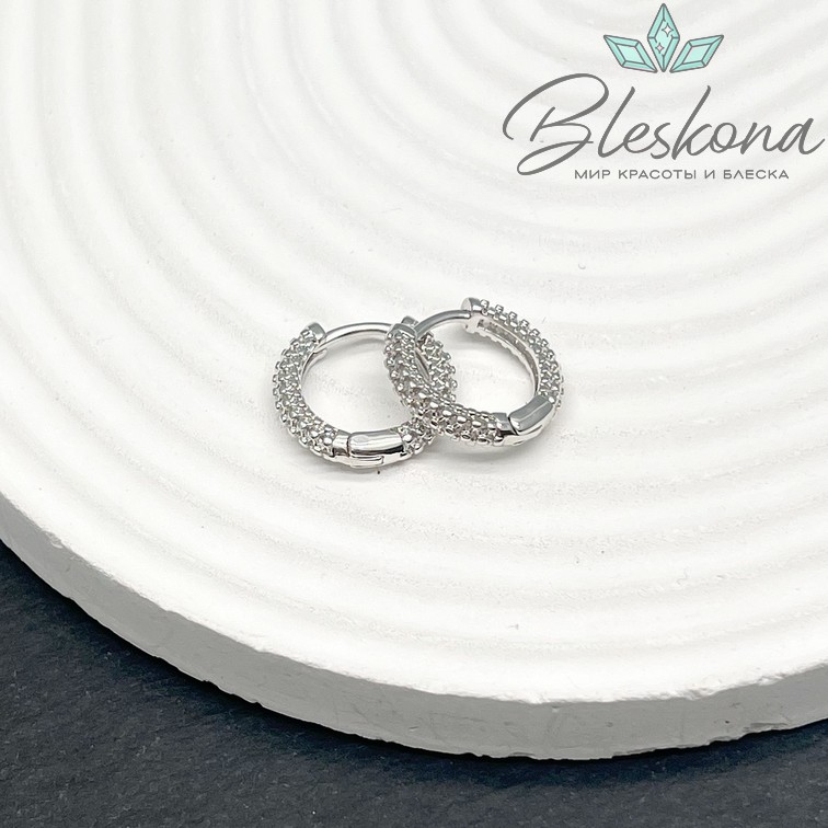 16мм Цвет серебро, Швензы бублик Конго сеточка Люкс   