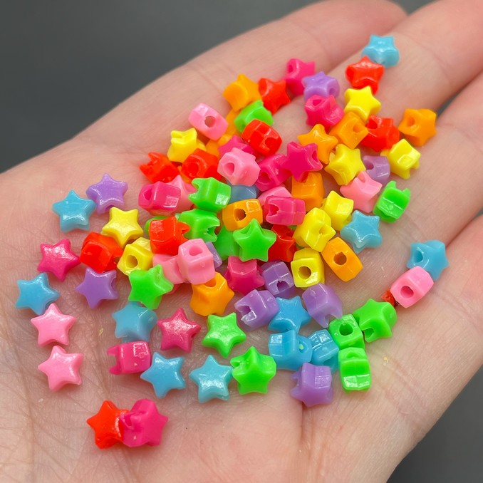 5 мм, Бусина звезды  микс уп.10 гр  