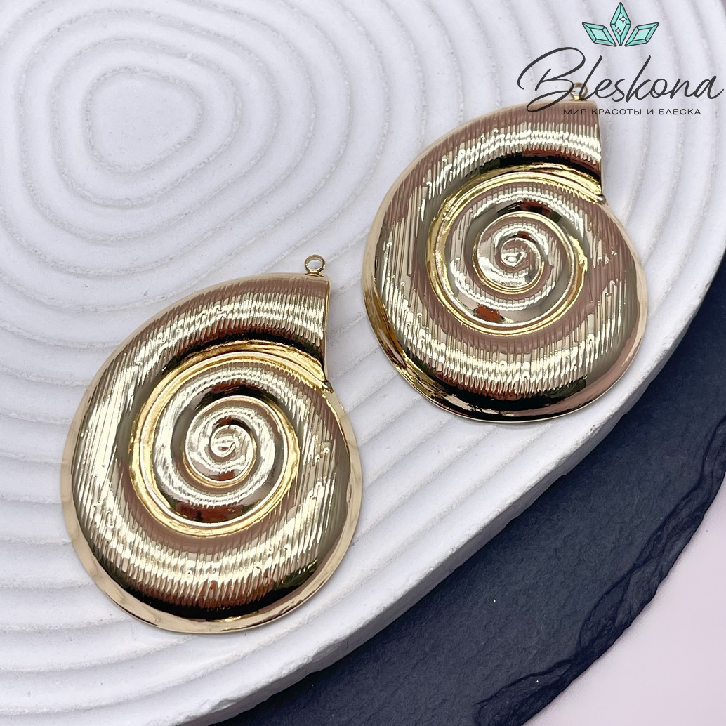 52*40 мм Цвет золото, Подвеска ракушка улитка