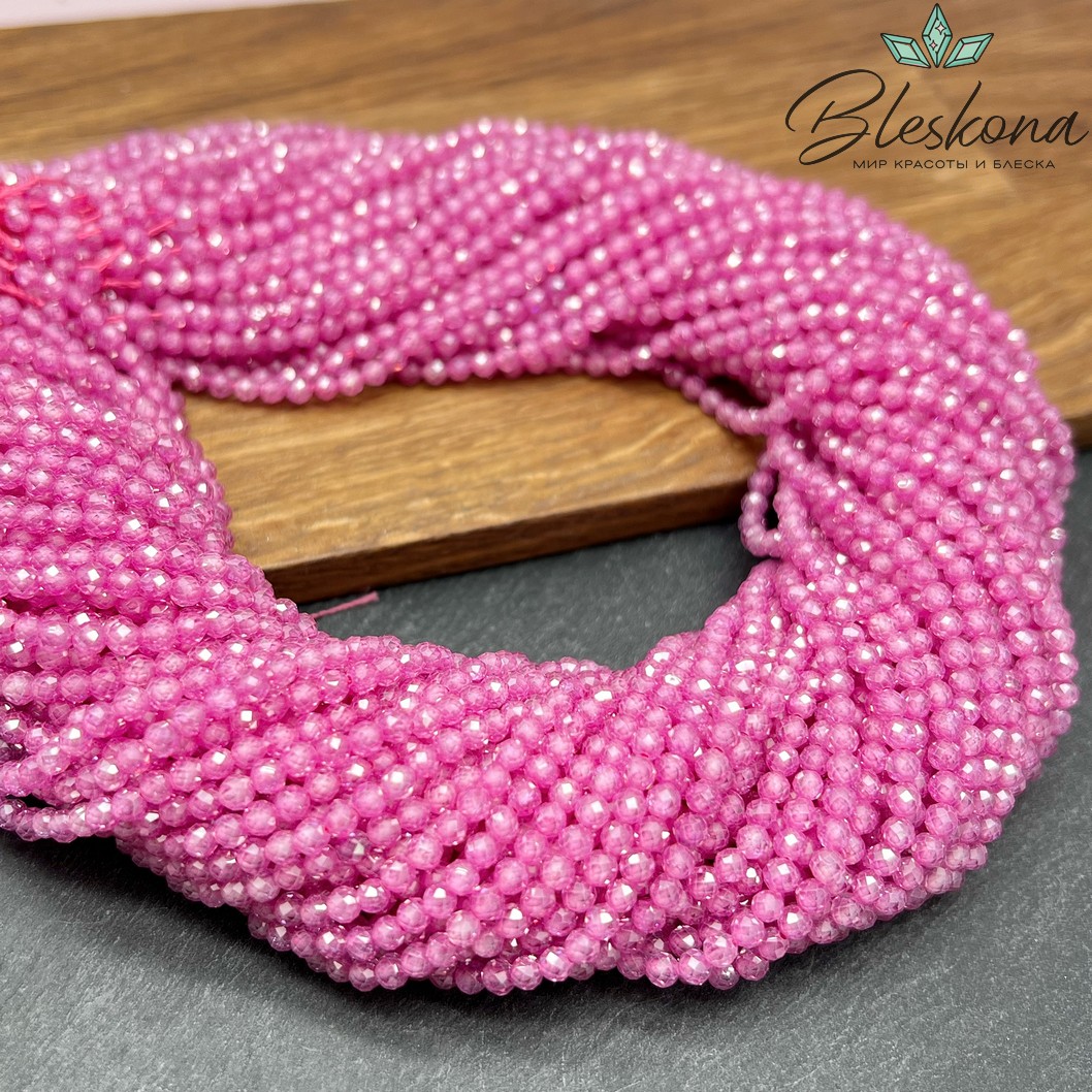 Циркон Glow темно-лиловый огранка 3 мм (кубический цирконий, фианит) 