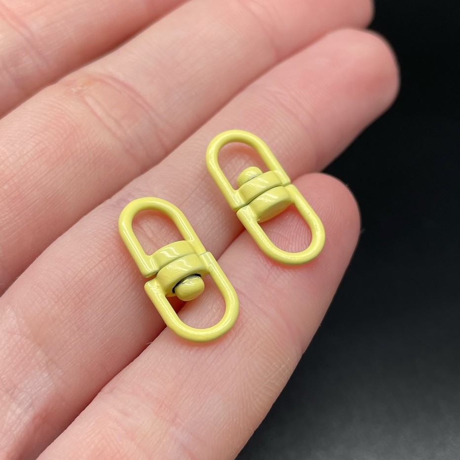 19*8 мм , Вращающаяся застежка-коннектор светло-желтая эмаль