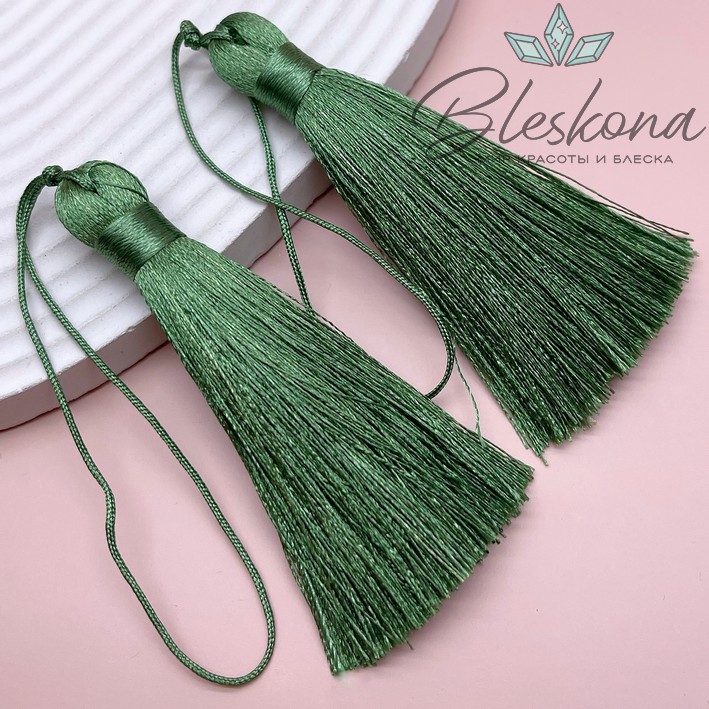 Кисть вискозный шелк Оливковая 8*1 см