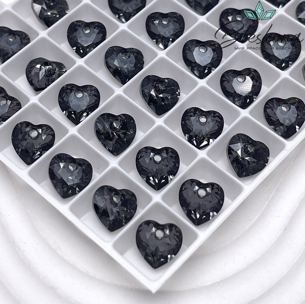 6432 Heart Cup Pendant 8 мм Crystal Silver Night (SINI)