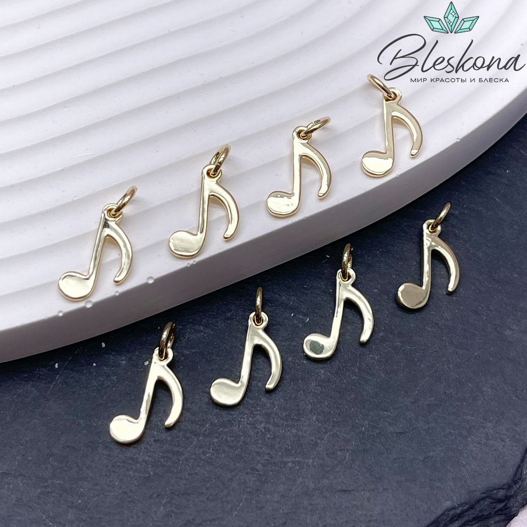 13*7 мм Цвет золото, Подвеска Нота