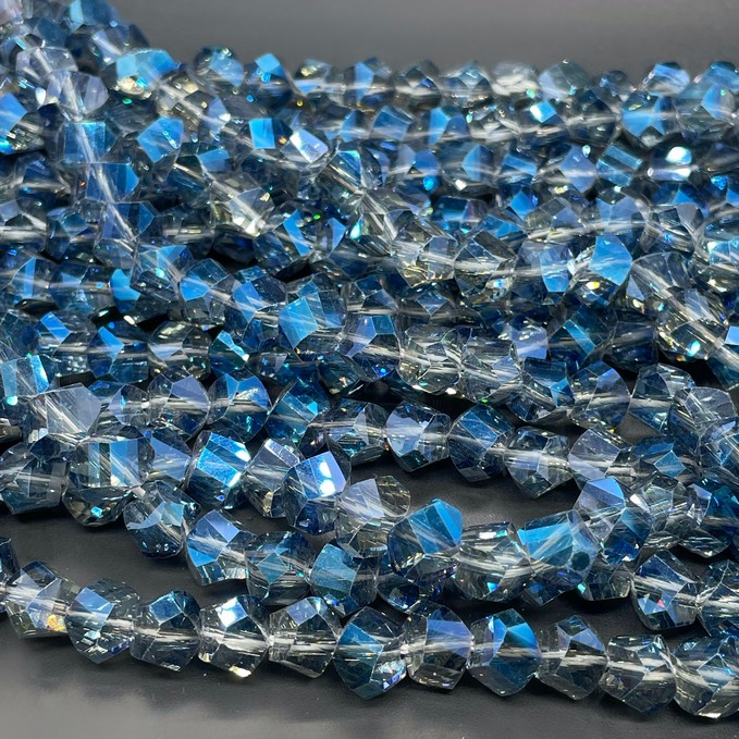 9,5 мм Стекло Lux, многоугольник, цвет сине- серый