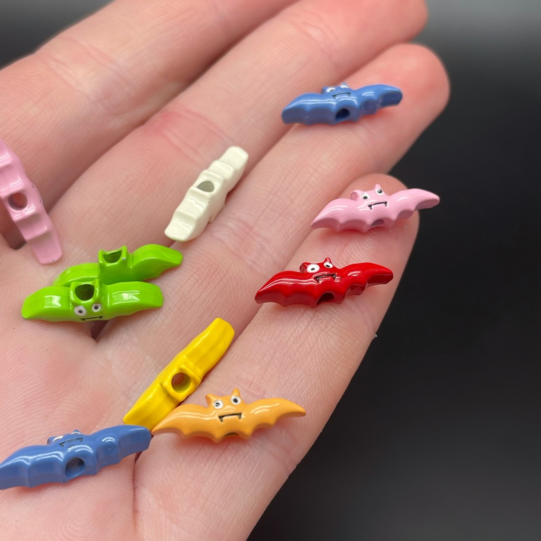 5,3*17,5 мм, Бусина Летучая мышь эмаль микс уп.10 шт