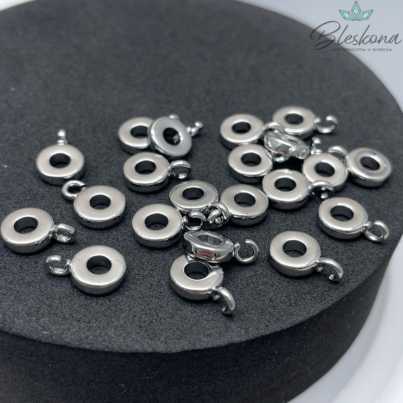 7,3*2 мм Цвет серебро, Бейл гладкий разъемное кольцо