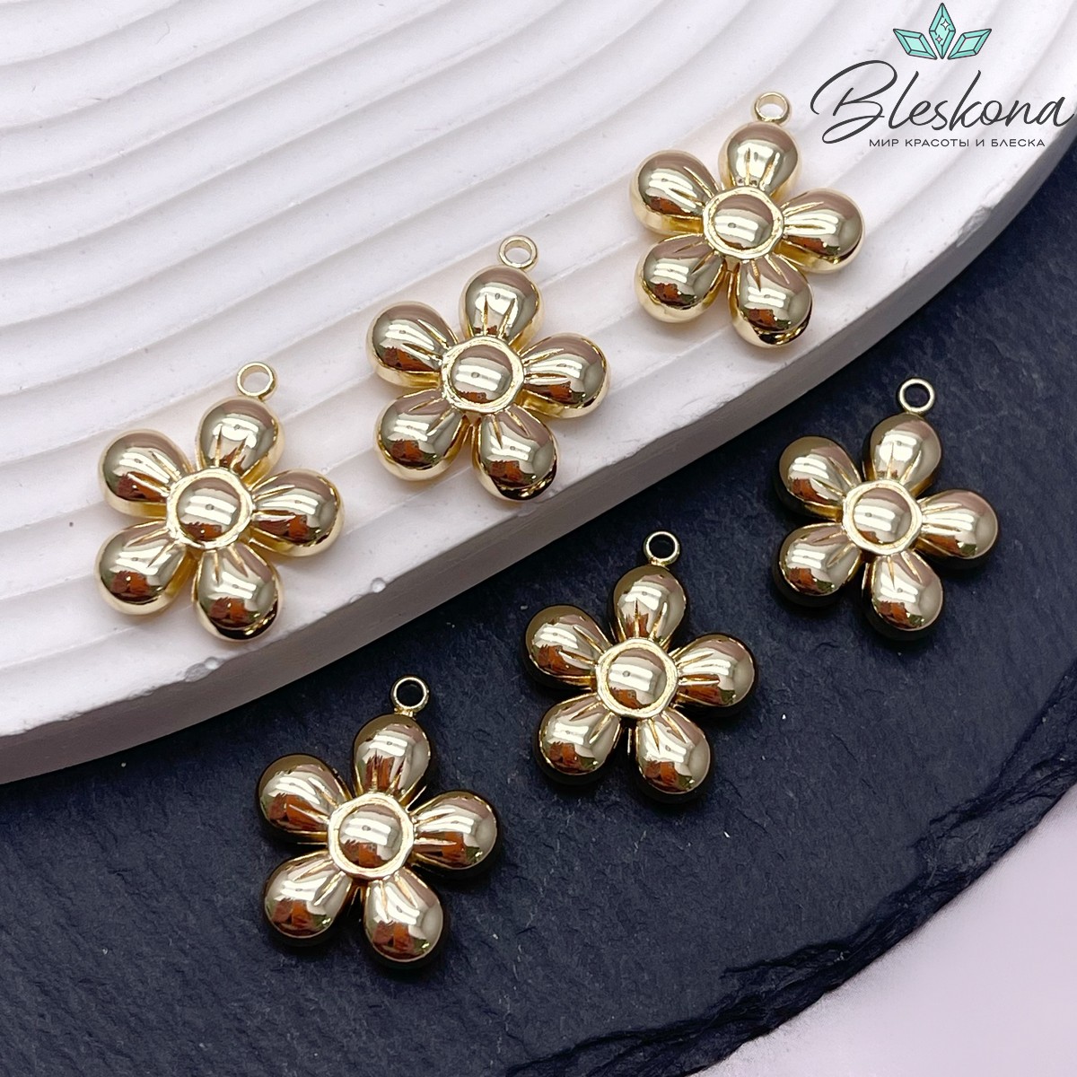 19,7*17 мм Цвет золото, Подвеска цветок