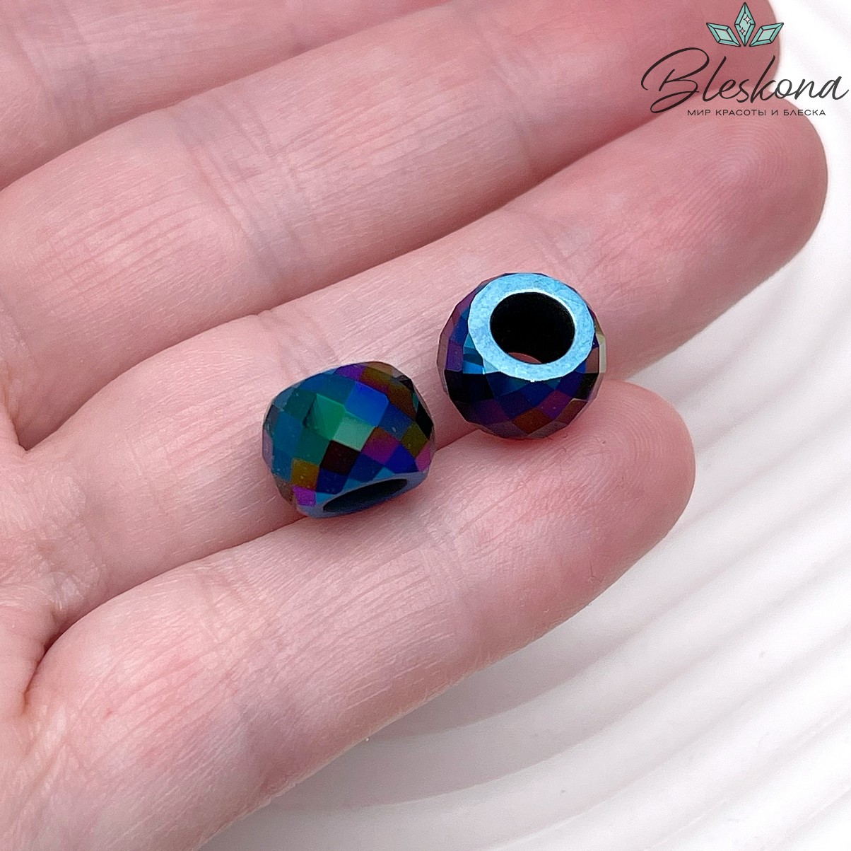 5043 Briolette XXL Hole 11мм Jet Shimmer 2X