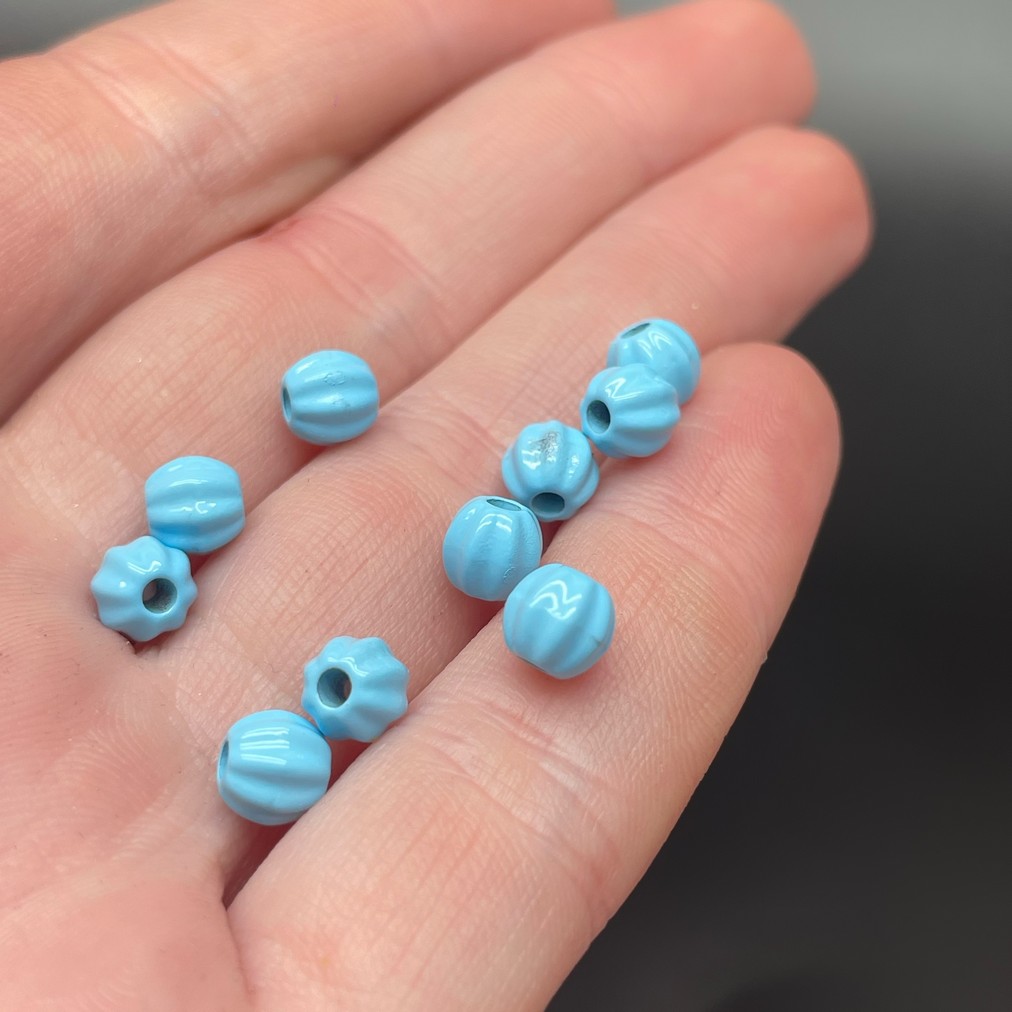 5,5 мм , Бусина шар голубая эмаль уп.10шт