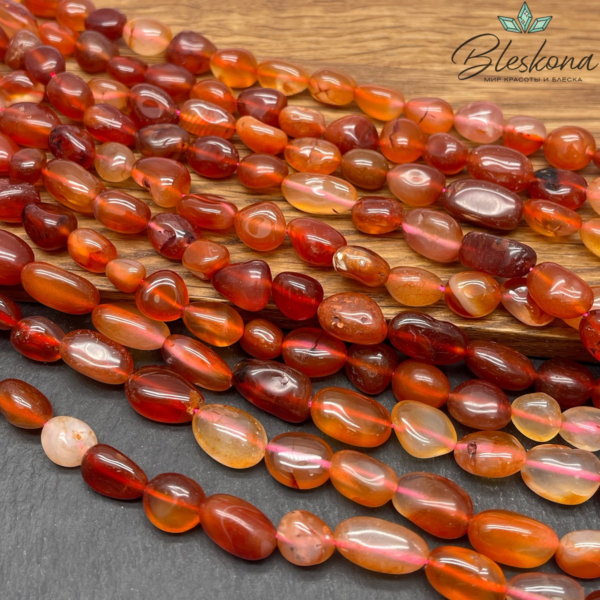 Агат галтовка  (9-15)*(7-10) мм 