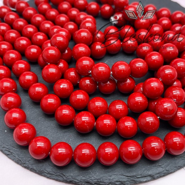 Жемчуг Майорка красная 12 мм