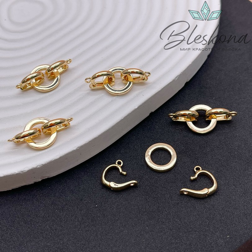 12*25 мм Цвет золото, Замок кольцо бейлы 7*10 мм 