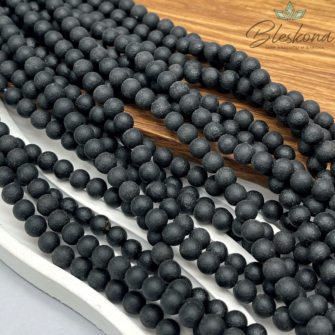 Агат черный в термической обработке 6 мм