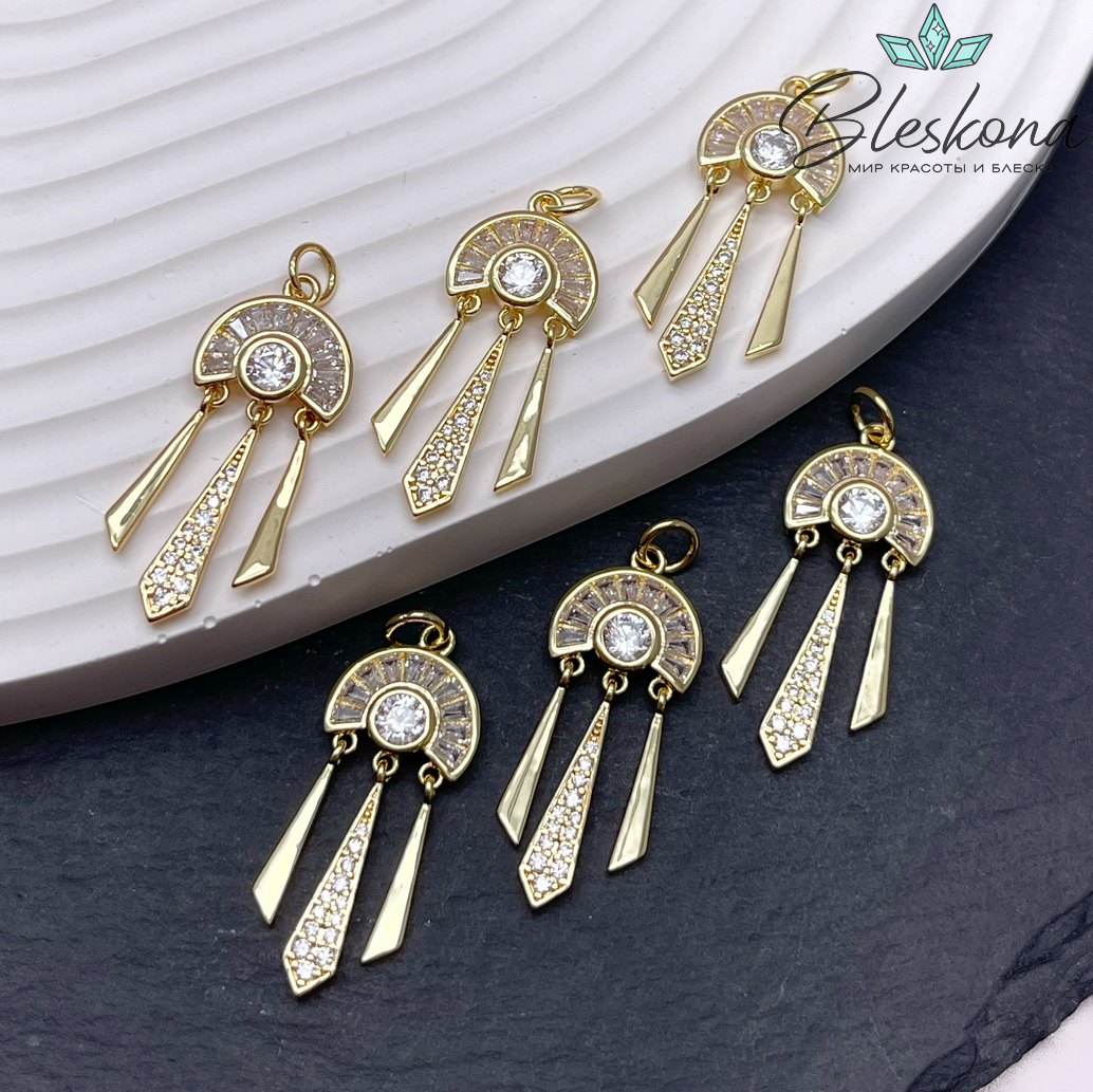 27,8*11,6 мм Цвет золото, Подвеска с цирконами