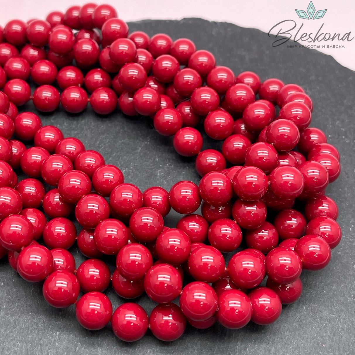 Жемчуг Майорка, цвет красная №1 10 мм 