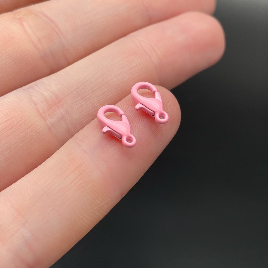 10 мм , Замок круглый  ярко-розовая эмаль