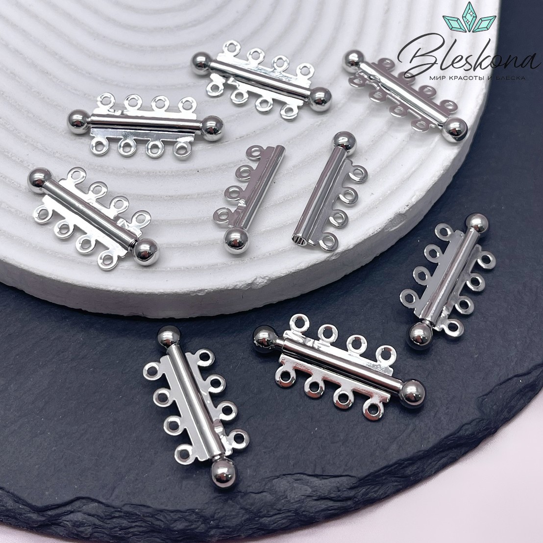 31*13 мм Цвет серебро, Замок защелка 4 ряда