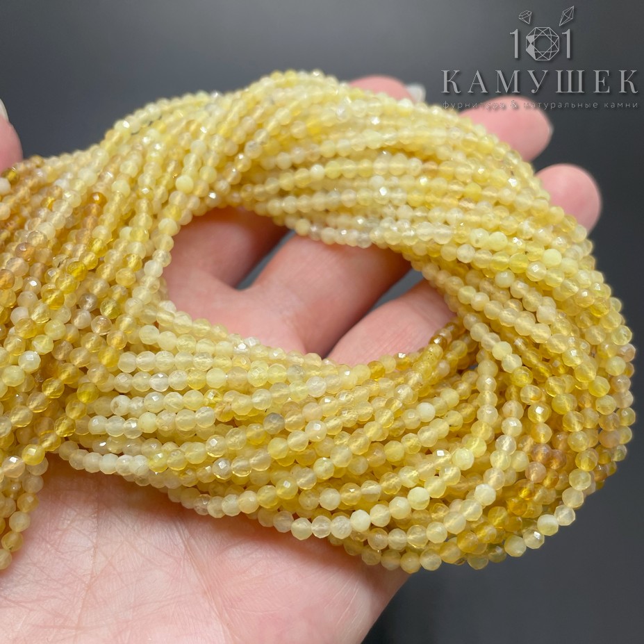 Опал желтый микроогранка 3 мм