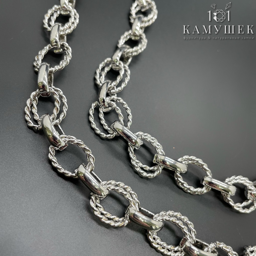 Цепь №98 цвет серебро 15,5*11,5 мм/13*8 мм