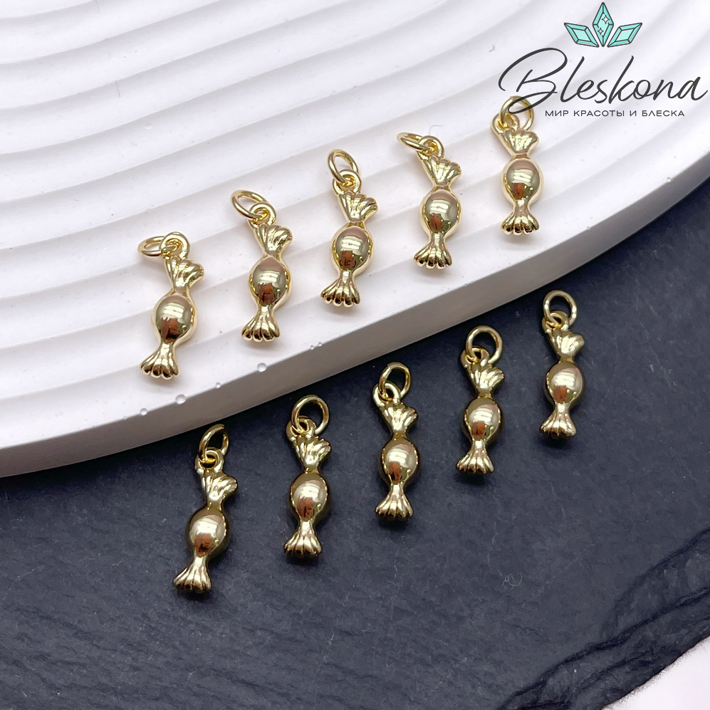 14*4 мм Цвет золото, Подвеска конфета