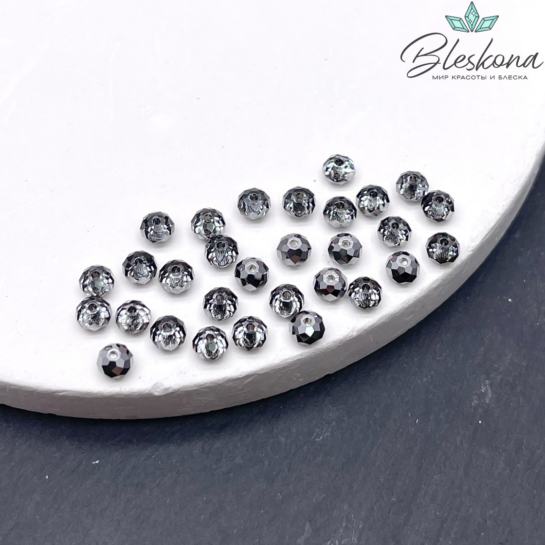 5040 Briolette Bead 4 мм Crystal Silver Night уп.10шт.