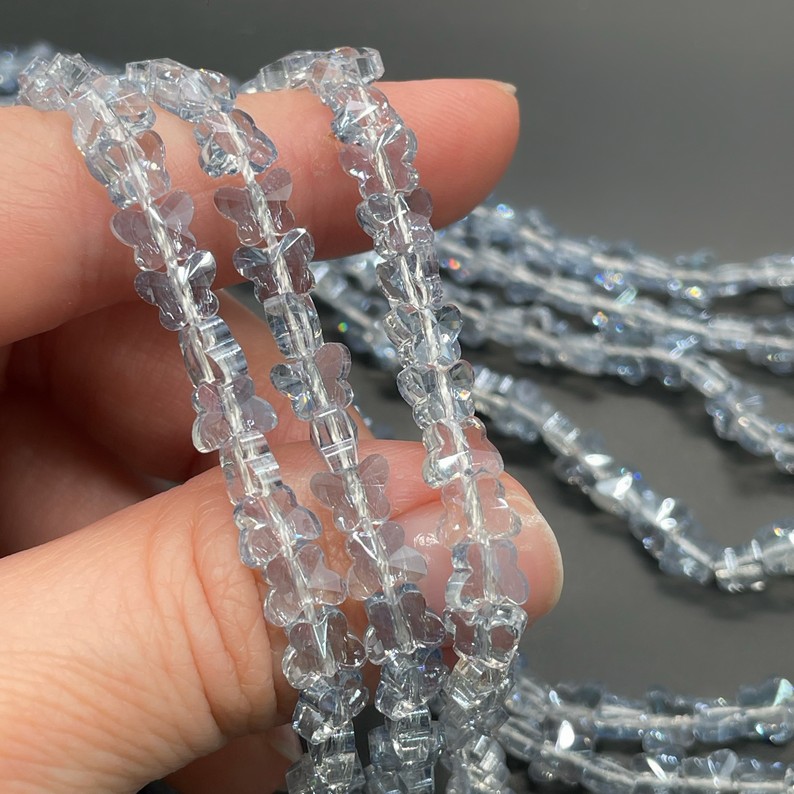 5*6 мм Стекло Lux, бабочка, цвет серо- голубой