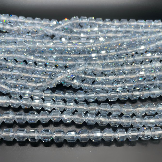 7 мм Стекло Lux, многогранник, цвет серо- голубой