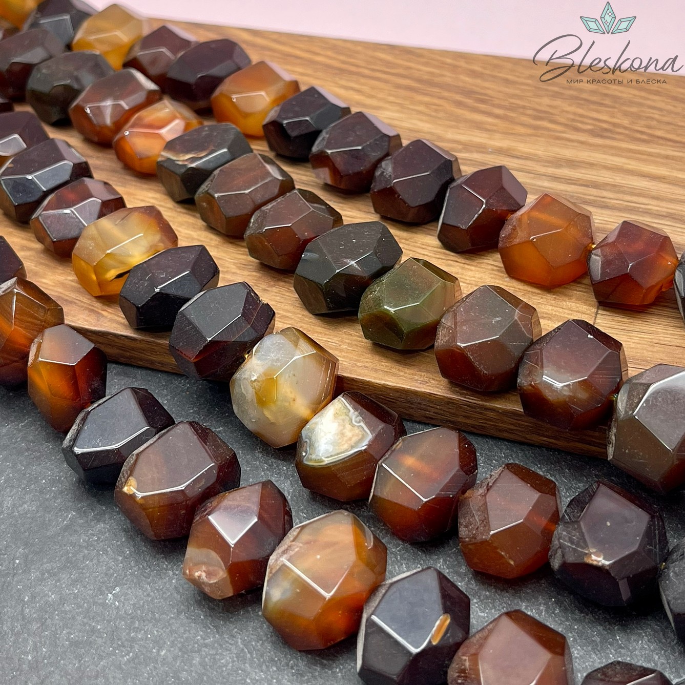 Агат фриформ огранка 15*17 мм