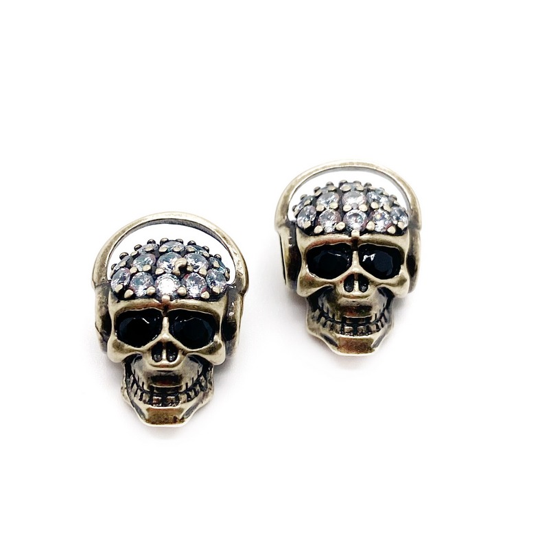 Бусина Череп наушники, цвет бронза, 17*12,6*9,8мм