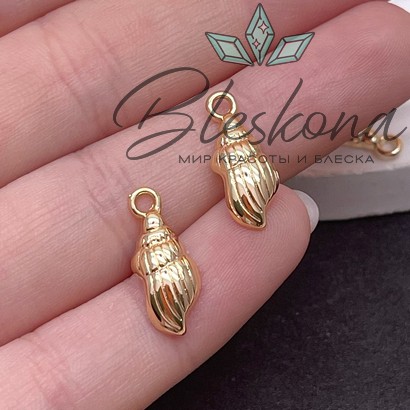17*7 мм Цвет золото, Подвеска ракушка 
