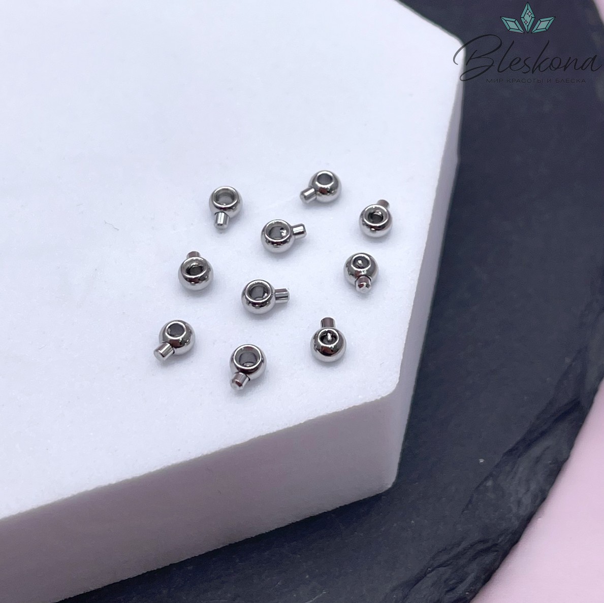 3,5 мм Цвет серебро, Кримпы One Touch уп. 10 шт. СТАЛЬ
