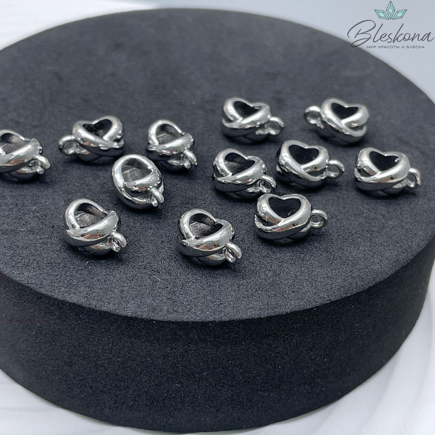 11*6,2 мм Цвет серебро, Бейл X- формы неразъемное кольцо