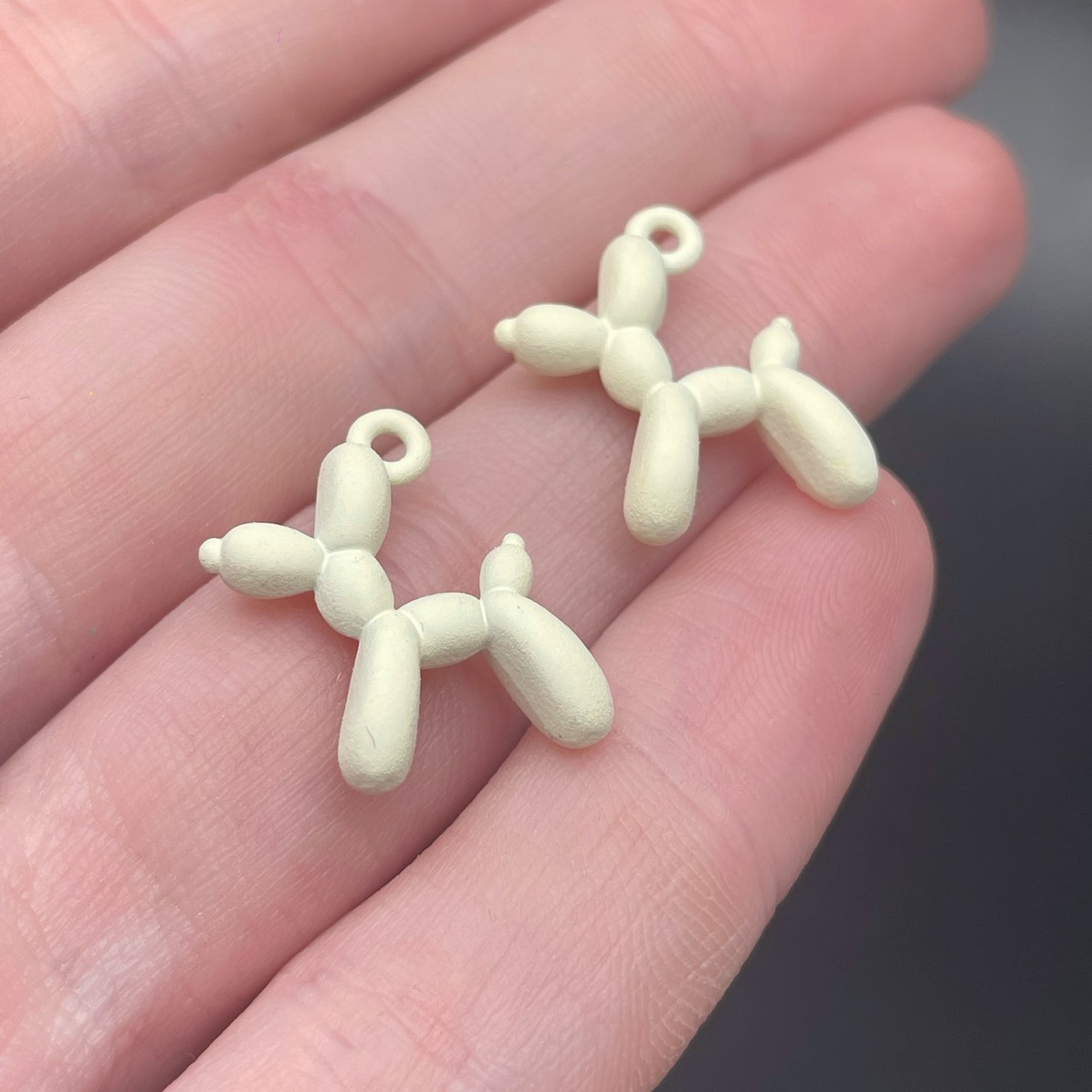 14*18 мм, Подвеска пудель белая эмаль матовая