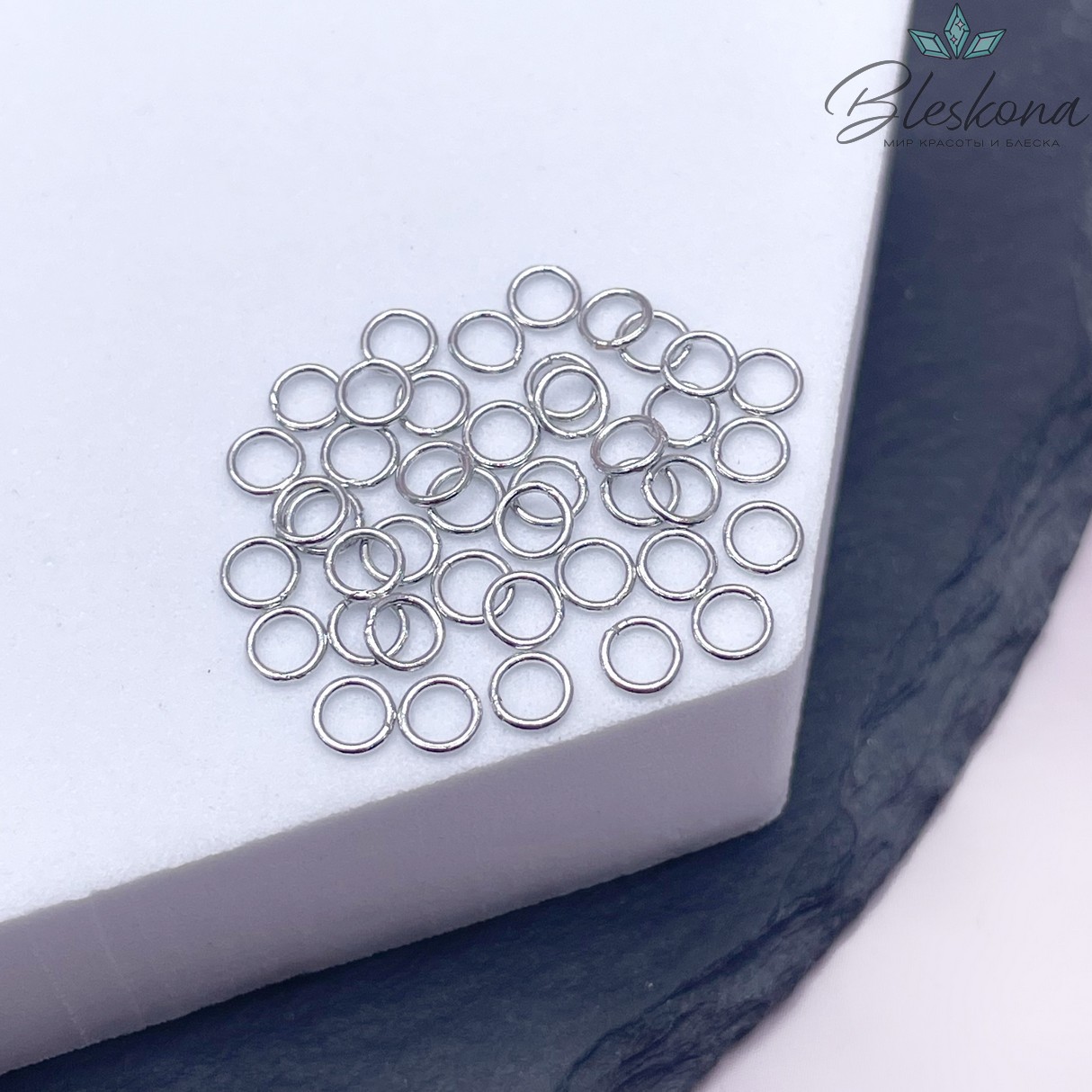 4*0,6мм Колечки неразъемные цвет серебро уп.1гр Люкс 