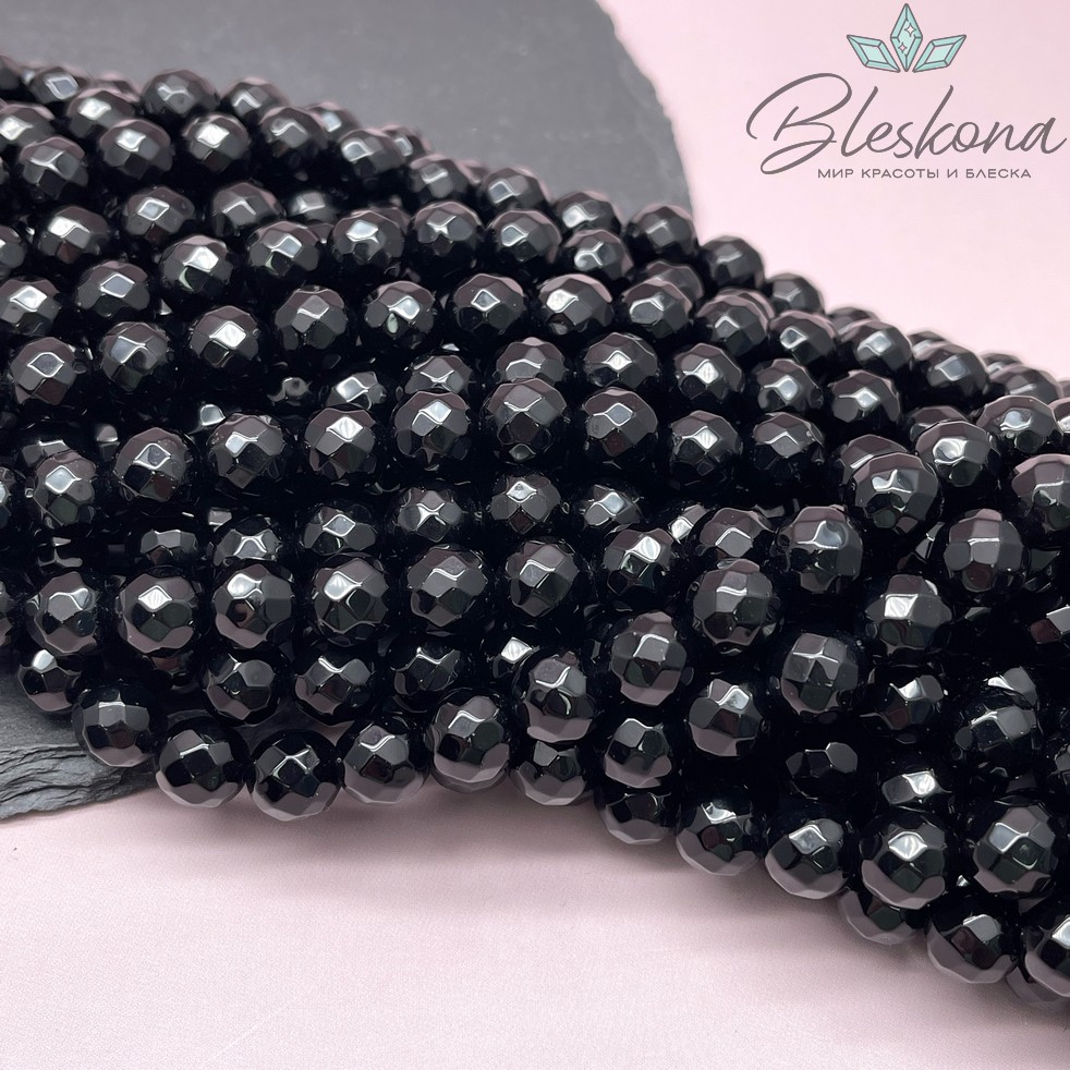 Агат черный огранка 10 мм 